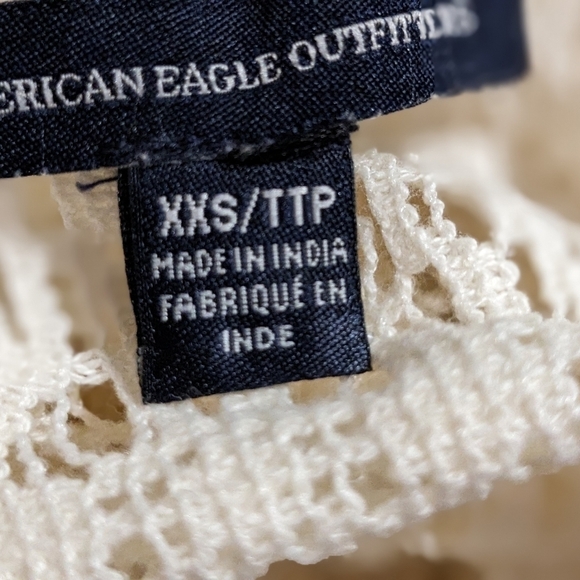 Dreamy Bohemian: Cream Lace Bell Sleeve Mini (American Eagle) (XXS) - Picture 4 of 11
